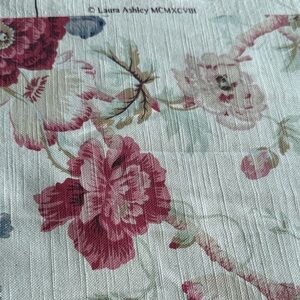 Vintage Laura Ashley Pink and Cream Floral Fabric